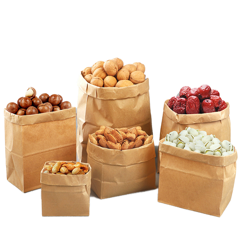 Printed Paper Bags Restaurant Takeaway Kraft Paper Bag Custom Kraft Paper Shopping Food Bag